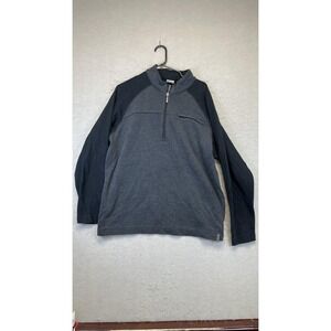 Columbia Sweater Mens XL Gray Black Half Zip Vertex Chest Pocket Raglan Outdoor‎
